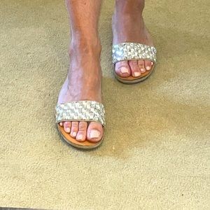 Women’s crystal embellished slides